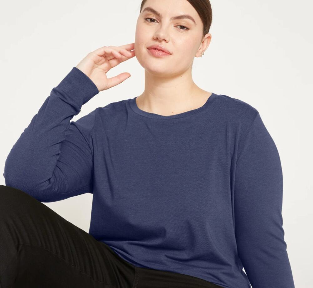 Universal Standard Long Sleeve Crew Neck T-Shirt Size (00-0) 4XS NEW
